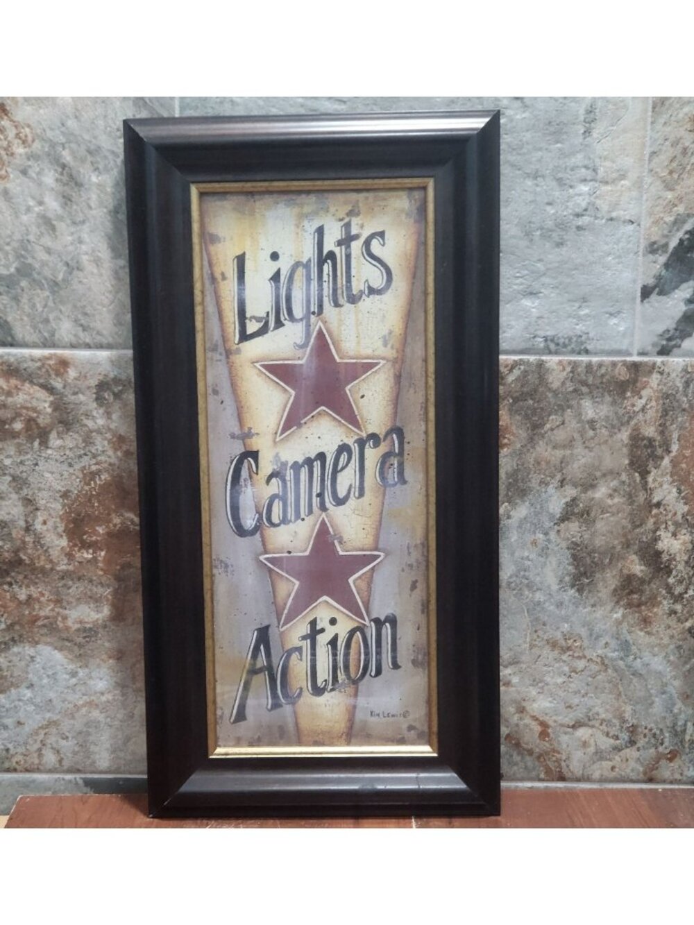 Kim Lewis Lights Camera Action Framed Art Print Movie Theater Home Cinema Decor